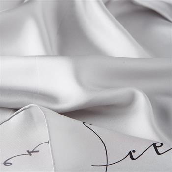 İpekevi Twill İpek Eşarp - Signature - Gümüş Siyah