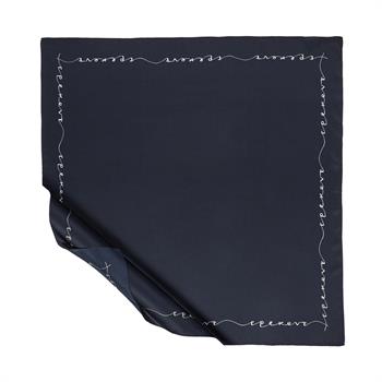 İpekevi Twill İpek Eşarp - Signature - Lacivert Beyaz