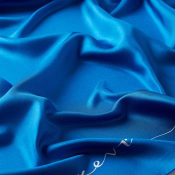 İpekevi Twill İpek Eşarp - Signature - Saks Mavisi