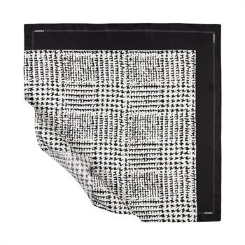İpekevi Twill İpek Eşarp - Tweed Ekose - Siyah Beyaz