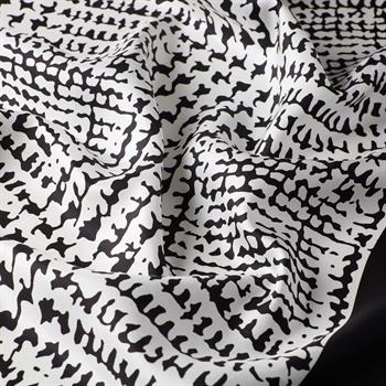 İpekevi Twill İpek Eşarp - Tweed Ekose - Siyah Beyaz