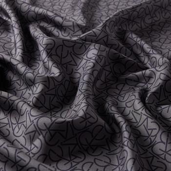 İpekevi Twill İpek Eşarp - Typo Monogram - Violet