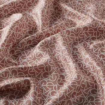 İpekevi Twill İpek Eşarp - Typo Monogram - Terracotta