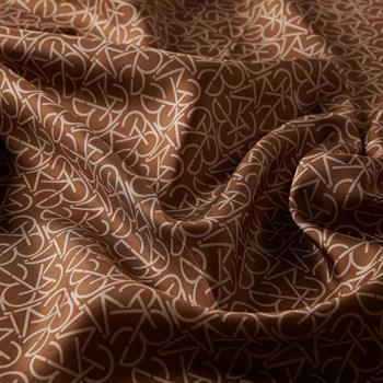 İpekevi Twill İpek Eşarp - Typo Monogram - Camel