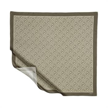 İpekevi Twill İpek Eşarp - Typo Monogram - Haki