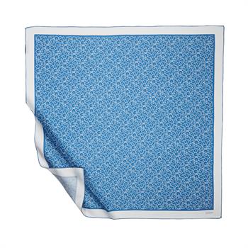 İpekevi Twill İpek Eşarp - Typo Monogram - İndigo