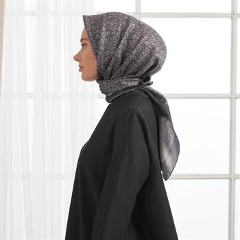 İpekevi Twill İpek Eşarp - Typo Monogram - Violet