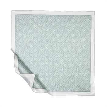 İpekevi Twill İpek Eşarp - Typo Monogram - Su Yeşili