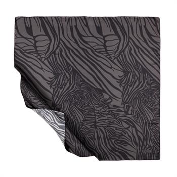 İpekevi Twill İpek Eşarp - Zebra Desenli - Siyah Füme