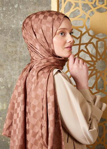 Levidor Jakarlı Şal - Dama - Fındık