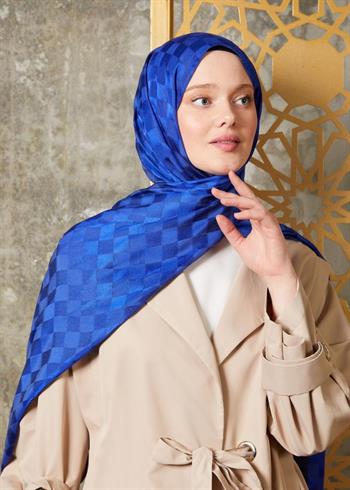 Levidor Jakarlı Şal - Dama - Saks