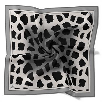 Levidor Kristal Eşarp - 20010 - Leopar Desenli Gri