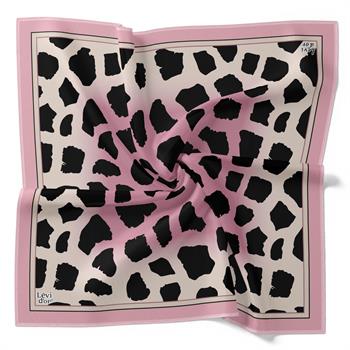 Levidor Kristal Eşarp - 20010 - Leopar Desenli Pembe