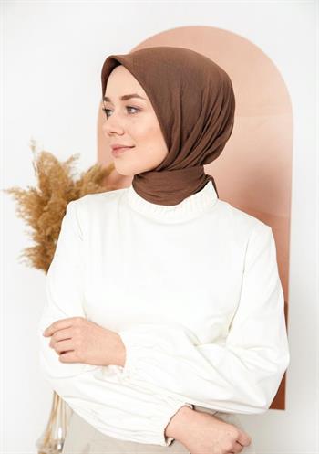 Levidor Lüx Pamuk Caz Eşarp - Sütlü Kahve