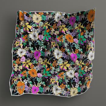 Levidor Pamuklu Sport Eşarp - 90163-01 Siyah Mor