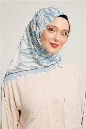 Levidor Pamuklu Sport Eşarp - 90731-04 Metalik Mavi