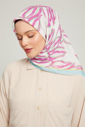 Levidor Pamuklu Sport Eşarp - 90731-08 Mor Yeşil