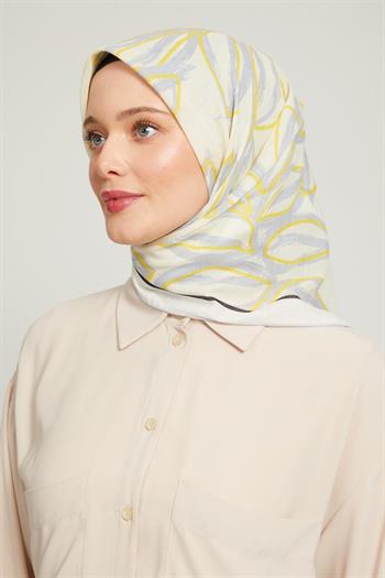 Levidor Pamuklu Sport Eşarp - 90731-09 Gri Sarı