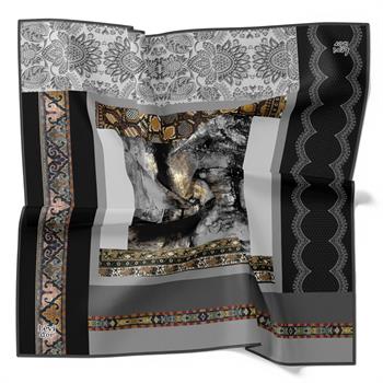 Levidor Soft Pamuk Eşarp - 90035-01 Siyah Gri