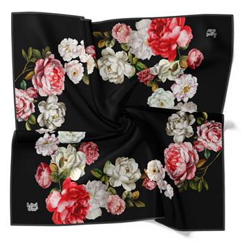 Levidor Soft Pamuk Eşarp - 90036-01 Siyah Kırmızı