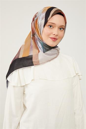 Levidor Soft Pamuk Eşarp - 90041-01 Siyah Bakır