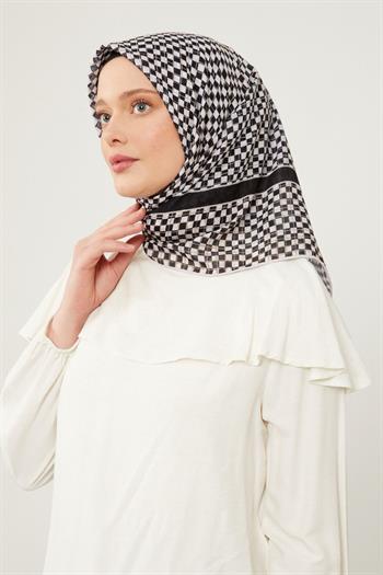 Levidor Soft Pamuk Eşarp - 90042-01 Siyah Krem