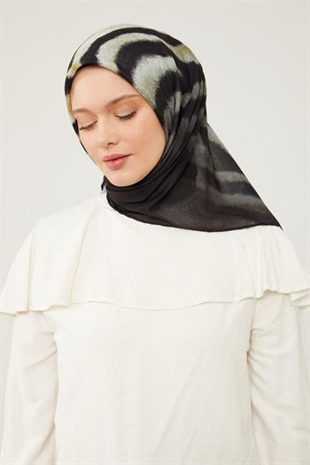 Levidor Soft Pamuk Eşarp - 90046-01 Siyah Bej