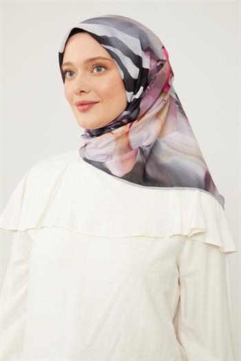 Levidor Soft Pamuk Eşarp - 90051-01 Gri Mor