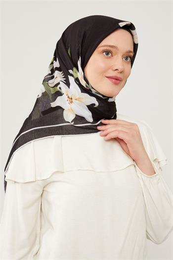 Levidor Soft Pamuk Eşarp - 90052-01 Siyah