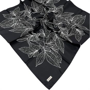 Levidor Twill İpek Eşarp - 2047 - Siyah Gri