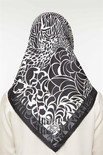 Levidor Twill İpek Eşarp - 3908-10 Siyah