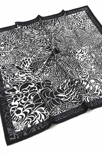 Levidor Twill İpek Eşarp - 3908-10 Siyah