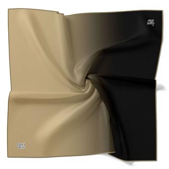 Levidor Twill İpek Eşarp - Degrade - Bej Siyah