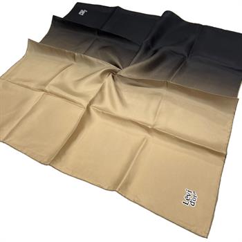 Levidor Twill İpek Eşarp - Degrade - Bej Siyah