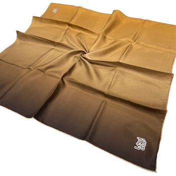 Levidor Twill İpek Eşarp - Degrade - Kahve Camel