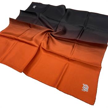 Levidor Twill İpek Eşarp - Degrade - Yeni Kiremit Siyah