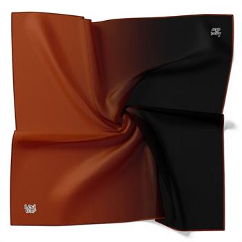 Levidor Twill İpek Eşarp - Degrade - Yeni Kiremit Siyah