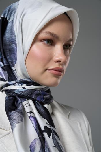 Maisa Twill İpek Eşarp - Hale - Ekru