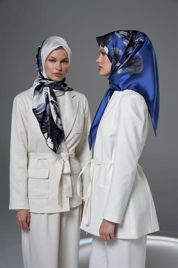 Maisa Twill İpek Eşarp - Hale - Ekru