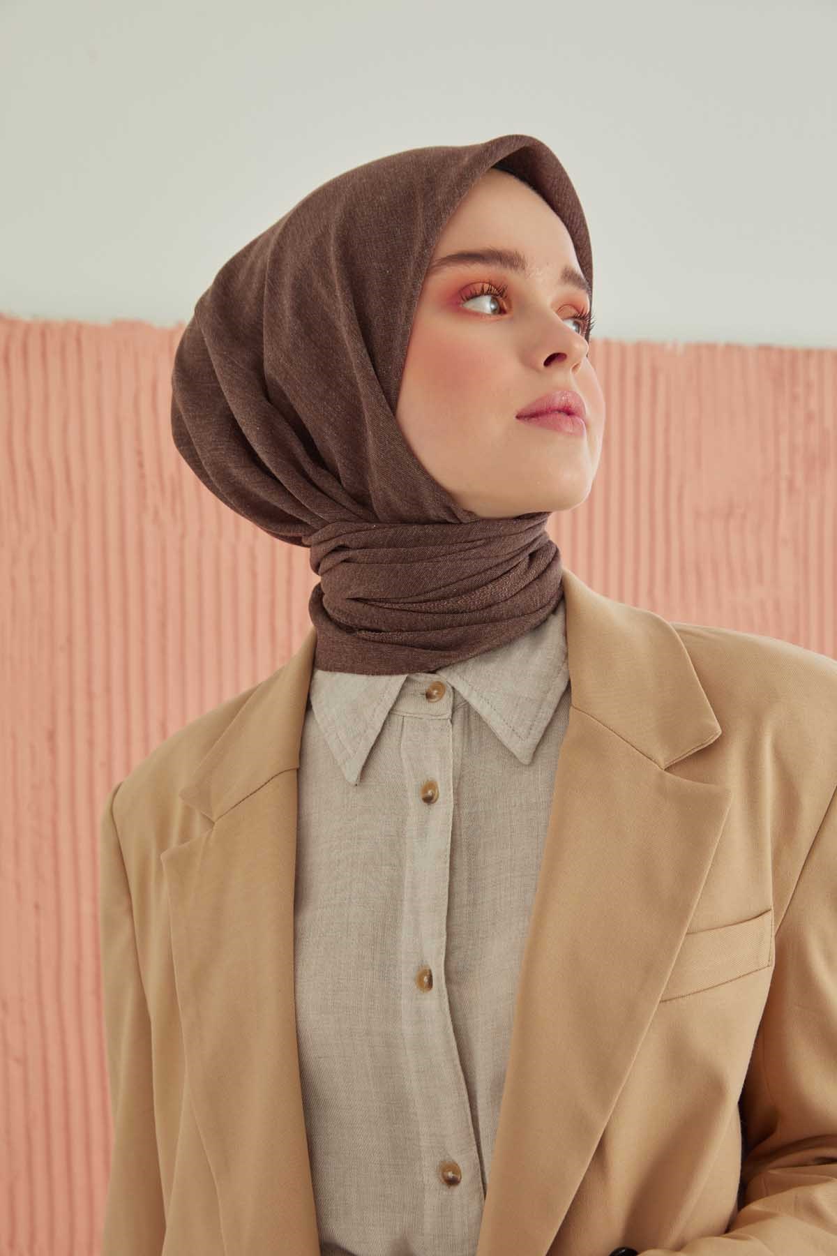 Miray Düz Pamuk Eşarp - Acı Kahve