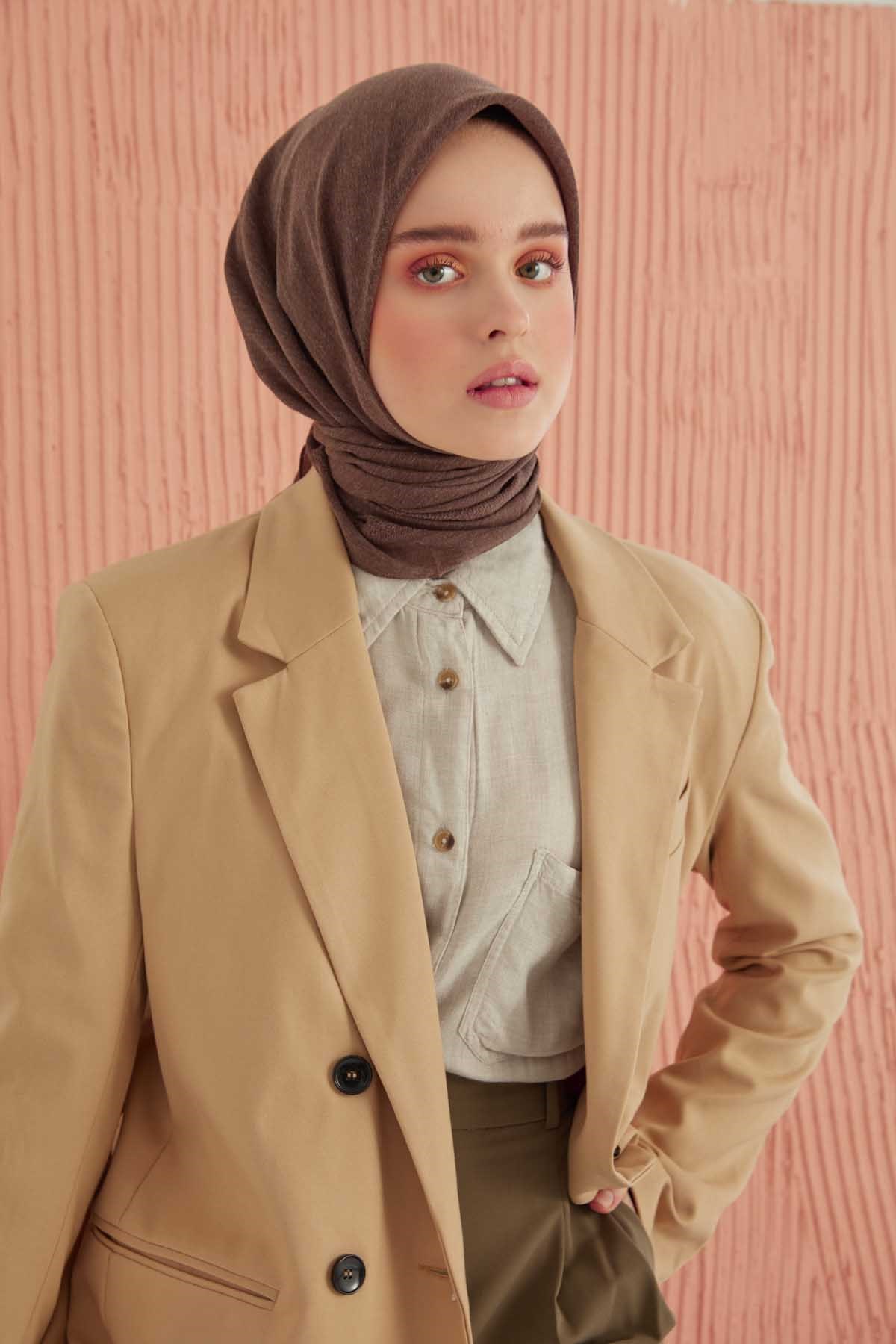 Miray Düz Pamuk Eşarp - Acı Kahve