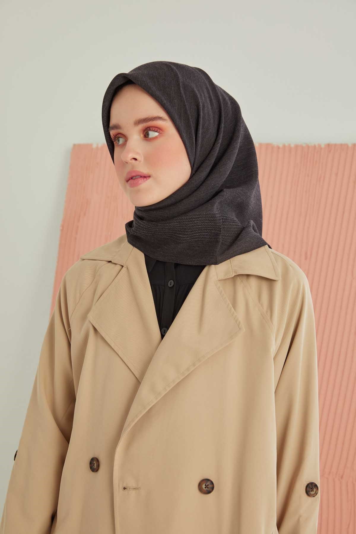 Miray Düz Pamuk Eşarp - Antrasit