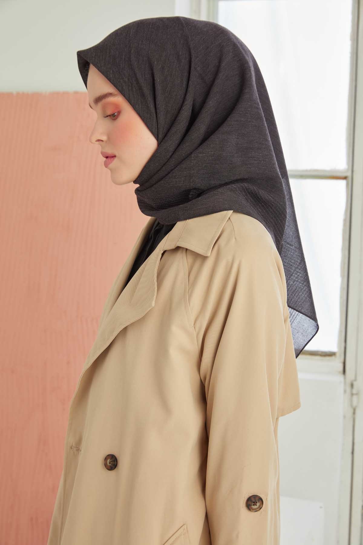 Miray Düz Pamuk Eşarp - Antrasit