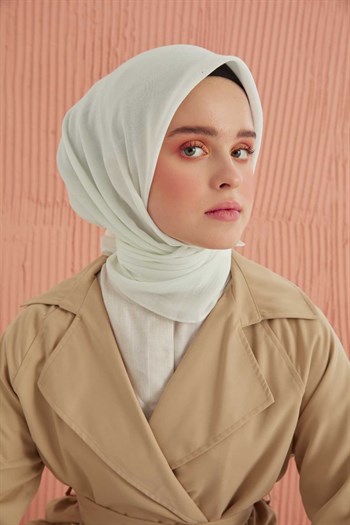 Miray Düz Pamuk Eşarp - Kırık Beyaz