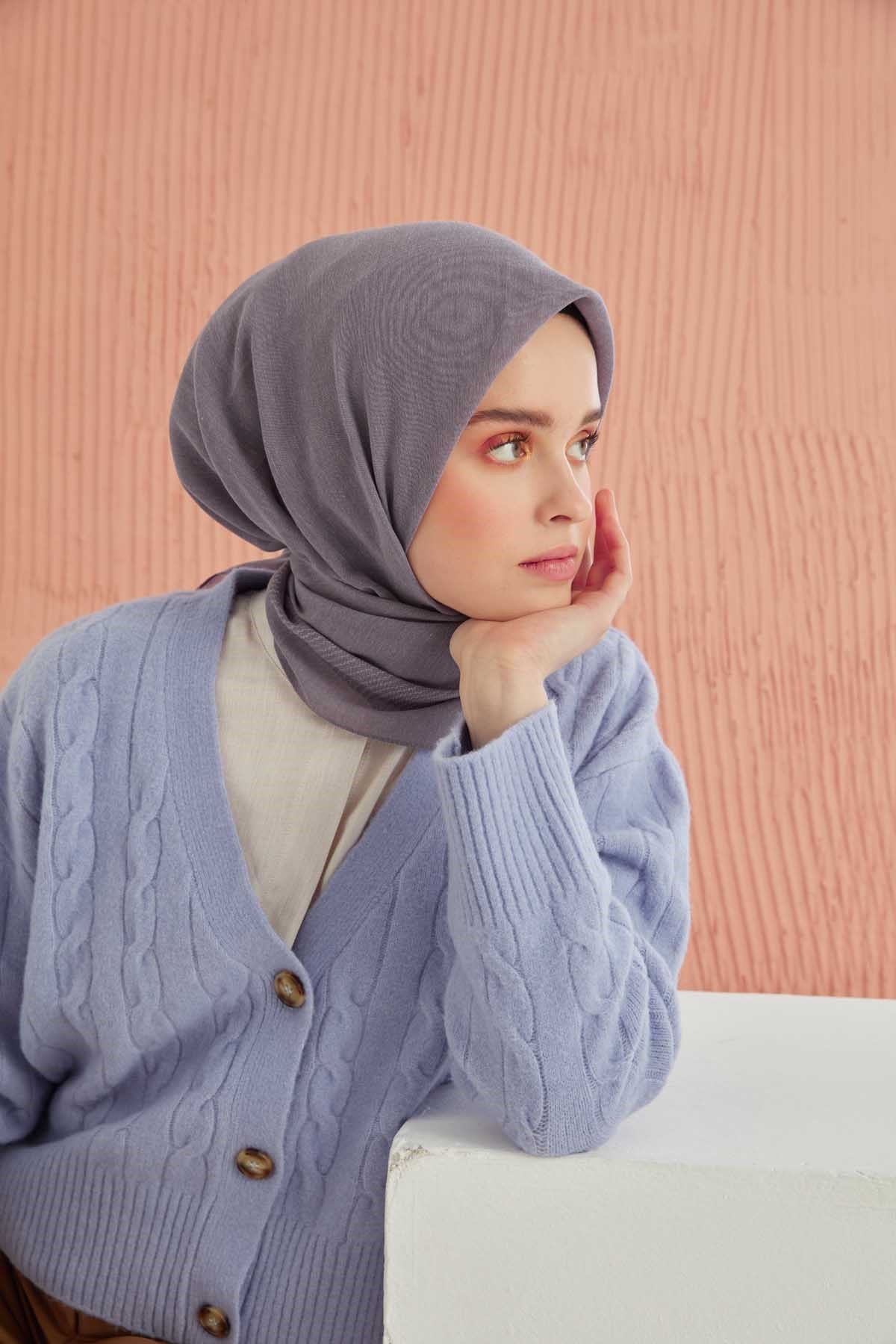 Miray Düz Pamuk Eşarp - Leylak