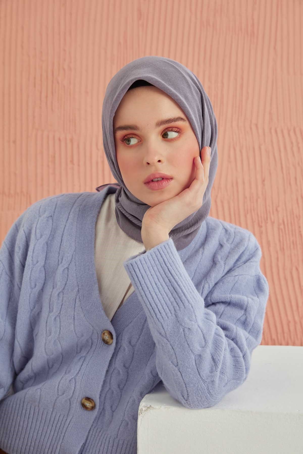 Miray Düz Pamuk Eşarp - Leylak