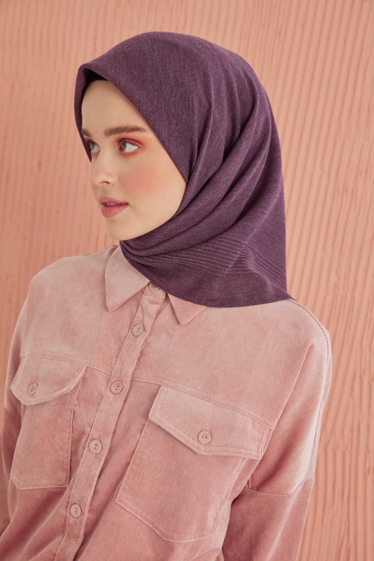 Miray Düz Pamuk Eşarp - Mürdüm