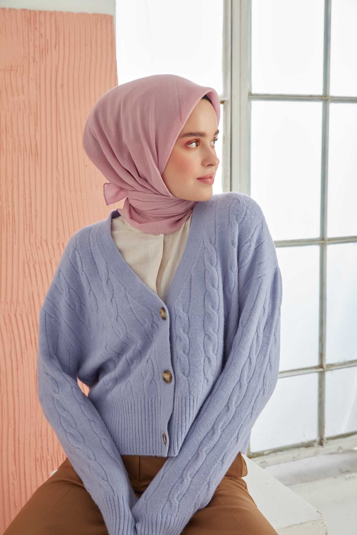 Miray Düz Pamuk Eşarp - Pembe