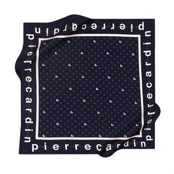 Pierre Cardin İpek Eşarp - 8940438-921 Lacivert Beyaz Twill