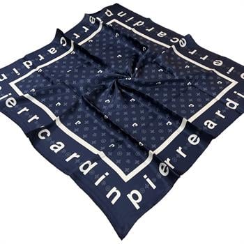 Pierre Cardin İpek Eşarp - 8940438-921 Lacivert Beyaz Twill